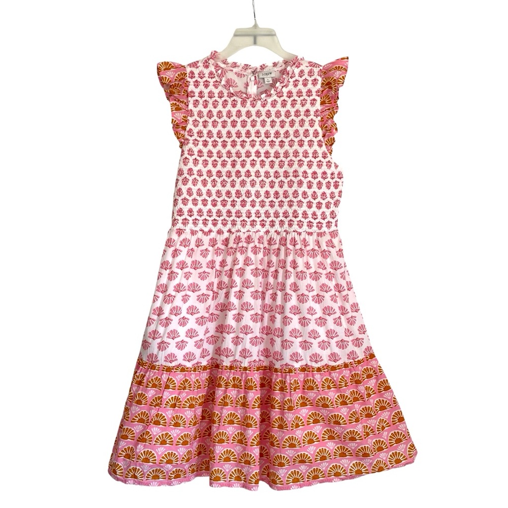 J. Crew Pink and Orange Patterned Mini Dress